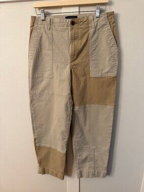 Banana Republic Barrel Authentic Chino womens size 8 khaki patchwork pre-owned